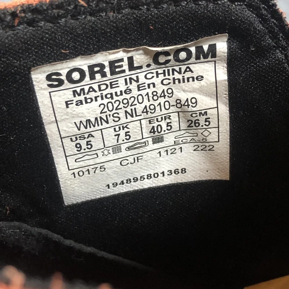 Sorel Boots‎ Womens 9.5 Orange Suede Wedge Chelsea Ankle Booties NL4910-849